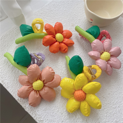 sunflower pie cute hair updo grip new barrettes female summer back head shark clip large size