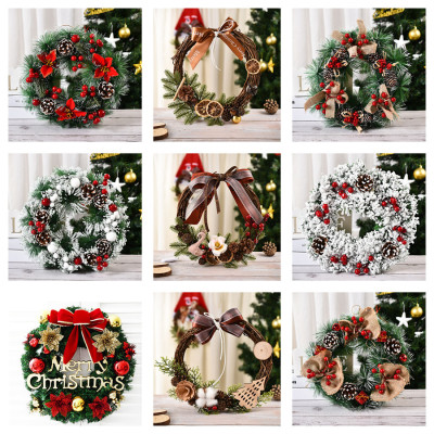 Christmas Decorations Wreath Wreath Window Layout Door Hanging Tengxian Venue Layout Christmas Wreath Wholesale