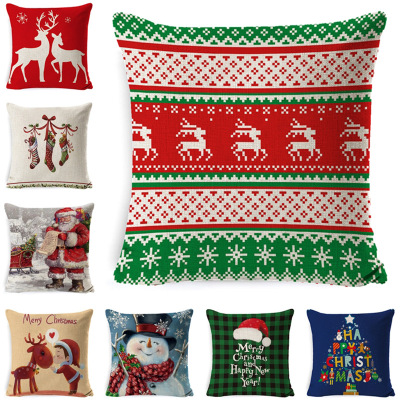 Christmas Pillow Cover Graphic Customization Gift Amazon Home Linen Super Soft and Short Plush Sofa Cushion