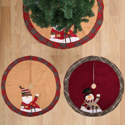 New Christmas Decorations Christmas-Tree Skirt Christmas Apron High-End Fabric Christmas-Tree Skirt 105cm