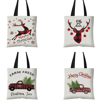 Christmas Canvas Bag Advertising Gift Souvenir Tote Bag Shopping Bag Popular Halloween Christmas Tote Bag