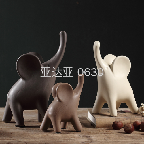 factory wholesale nordic home living room animal ceramic elephant set small elephant decoration living room tv cabinet soft decoration