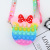 Bow Silicone Rat Killer Pioneer Messenger Bag Children Cute Small Key Case Coin Purse Bubble Music