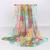 Translucent Thin Scarf 50*160 Georgette Peony Flower Printing Trendy Decorative Shawl Scarf Scarf