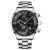 Cross-Border Hot Men's Fashion Stainless Steel with Business Watch Luminous Pointer with Calendar Quartz Watch Men's Watch