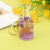 Creative New Princess Style Quicksand Oil Acrylic Dried Flower Floating Bottle Keychain Four-Color Lavender Floating Bottle