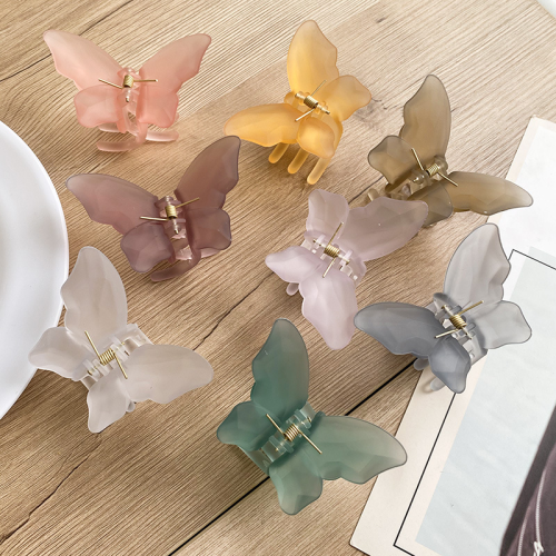 Online Influencer Cute Sweet Colorful Transparent Small Butterfly Clamp Hairpin Bang Clip Fairy Braided Hair Barrettes Hair Claw Clip