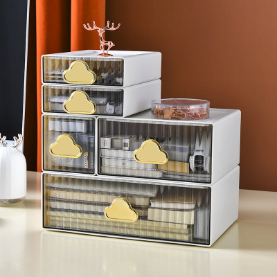 High-Profile Figure Cosmetics Storage Box Dust-Proof Drawer-Type Stackable Desktop Organizing Office Storage Box Diy