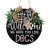 New American Country Wooden Doorplate Plaid Bow Home Decoration Small Leaf Garland Door Ornament Dog