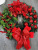 New Christmas Holiday Decorations Christmas Oil Lamp with Christmas Red Flower Christmas Garland Door Hanging