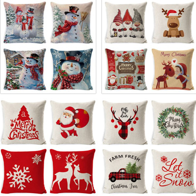 Christmas Pillow Cover Linen Peach Skin Fabric Sofa Pillow Waist Pillow Cushion Cover New Amazon Set Pillow