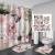 Shower Curtain Cross-Border Direct Supply Wholesale Polyester 3D Printing Shower Curtain Waterproof Shower Curtain Rose Butterfly Non-Slip Mat Four-Piece Set