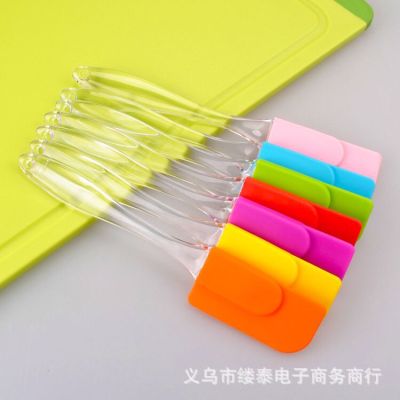 Baking Tool Small Silicone Scraper Cake Scraper Butter Scraper Transparent Crystal Handle Edible Silicon