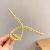 Large Female Online Influencer Alloy Pearl Grip Matte Golden Rhinestone Back Head Metal Hairpin Shark Clip Wholesale