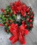 New Christmas Holiday Decorations Christmas Oil Lamp with Christmas Red Flower Christmas Garland Door Hanging
