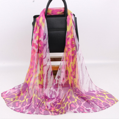 Autumn Brand Spring Plain Pastoral Printed Chiffon Scarf Decorative Shawl Beach Towel Scarf Dance Female