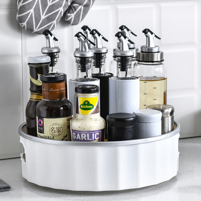 Rotating Storage Tray Storage Rack Multifunctional Anti-Slip Tray Seasoning Kitchen Spice Bottle Organizing Storage Box Turntable