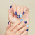 Tiktok Recommended 30 Pieces of Hand-Worn Nail Spot Drill Finished Nail Blue Leopard Print Nail Stickers Square Head Fake Nails