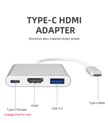 Spot 3-in-1 Hub Docking Station Type-C to HDMI Converter USB Expansion Dock Hub Cable Seperater