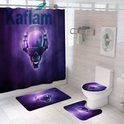 Graphic Customization 3D HD Digital Printing Mildew-Proof Waterproof Polyester Bathroom Shower Curtain