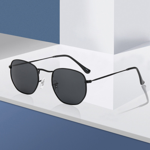 Retro Double Beam Sunglasses Ins European and American Men Aviator Sunglasses Outdoor Fishing Driver Driving Sunglasses UV Protection