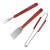 Grill Combination Set Three-Piece Set Amazon Products Stainless Steel Wooden Handle Fork Clip BBQ Tools Direct Supply