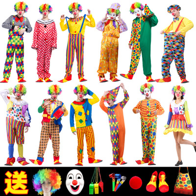 Clown Performance Costume Male Cosplay Masquerade Show Funny Dress up Adult Clown Clothes Suit