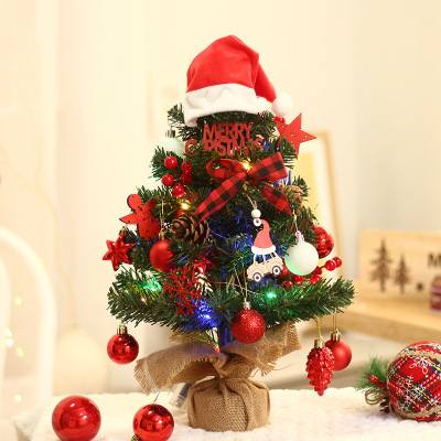 Cross-Border New Christmas Decorations Colorful Mini Christmas Tree Set Ins Desktop Christmas Tree Ornaments