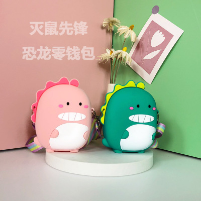 Cross-Border Silicone Small Dinosaur Coin Purse Squeezing Toy Puzzle Pressure Relief Toy Wholesale Storage Bag Deratization Pioneer Bag