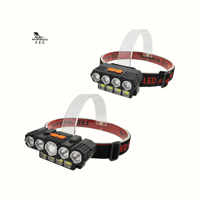 Cross-Border New Arrival Major Headlamp Super Bright USB Rechargeable Night Fish Luring Lamp Super Bright Head-Mounted LED Headlight Miner's Lamp