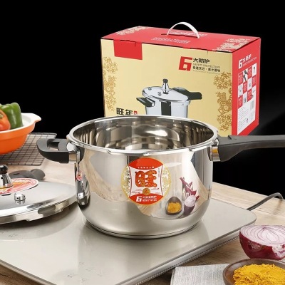 Zenlo Stainless Steel Pressure Cooker Household Gas Induction Cooker Universal Double Bottom Thickened Explosion-Proof Pressure Cooker in Stock Wholesale