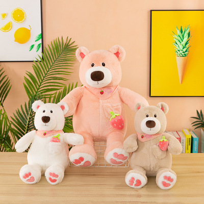 Factory in Stock Strawberry Polar Bear Doll Wholesale Cute Plush Toy Big Doll Children Gift Soft and Adorable Doll
