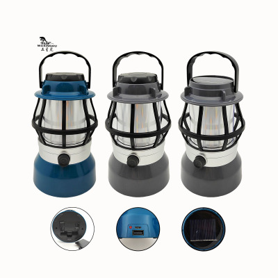 New Solar Energy Camping Lights Flame Lamp Portable Lamp Rechargeable Light Tent Light Work Lamp Ultra-Long Life Battery Barn Lantern