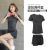 2022 New Exercise Outfit Women's Spring and Summer Korean-Style Short-Sleeved Shirt Running Sports Outdoor Workout Clothes Two-Piece Set Women's