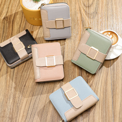 Summer Jelly Color Girl Wallet New Fashion Ladies Two Fold Multiple Card Slots Zipper Coin Purse Student Wallet