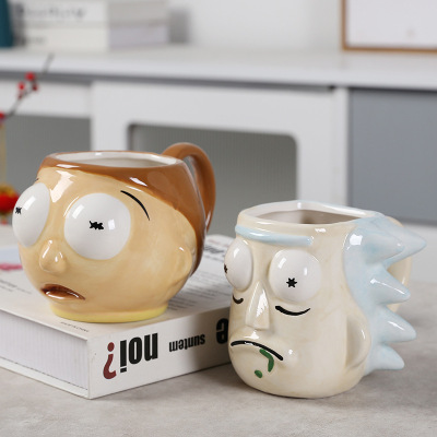 Rick and Morty Rick and Morty Creative Three-Dimensional Kid's Cartoon Mug Ceramic Cup Coffee Cup