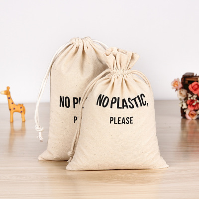 Factory Wholesale Cotton Canvas Bag Drawstring Drawstring Pocket Cereals Rice Bag Custom Logo