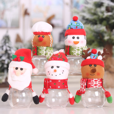New Christmas Creative Gift Creative Hanging Hand Children's Gift Box Christmas Transparent Plastic Doll Candy Jar