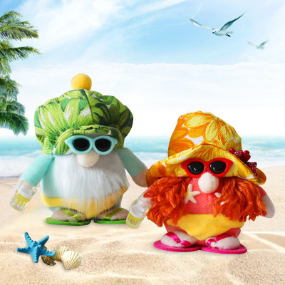 Cute Dwarf Beach Doll Seaside Bikini Faceless Old Man Doll Creative Doll Decoration