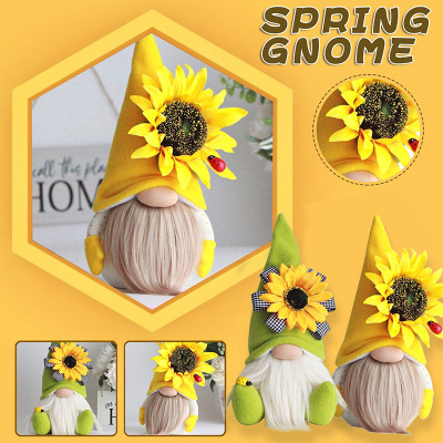 Bee Festival Faceless Doll Dwarf Cute Sunflower Bee Ground Fine Autumn Color Doll Ornaments