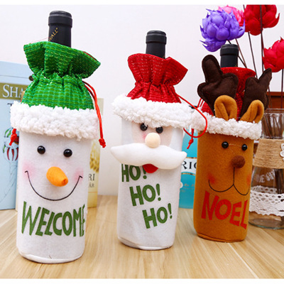 New Christmas Decorations Old Man Wine Bottle Bag Wine Packaging Bags Christmas Snowman Dining Table Bar Supplies Wholesale