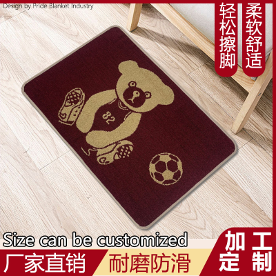 Red Cartoon Bear Mat Door Mat Bathroom Non-Slip Floor Mat Hot Melt Adhesive Floor Towel Dry Feet Floor Rugs Carpet