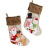 Plush Christmas Stockings Elderly Snowman Elk Candy Bag Embroidery Gift Socks Christmas Tree Gift Pendant