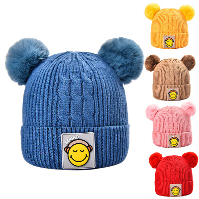 Hat Autumn and Winter Baby Boys and Girls Children Hat Warm Thickened Knitted Hat Earflaps Woolen Hat Outdoor Custom Wholesale