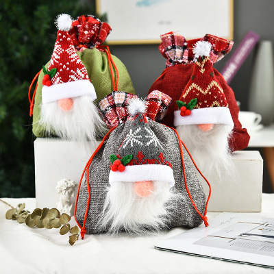 Christmas Faceless Doll Handbag Creative Christmas Apple Bag Candy Bag Christmas Gift Drawstring Bag