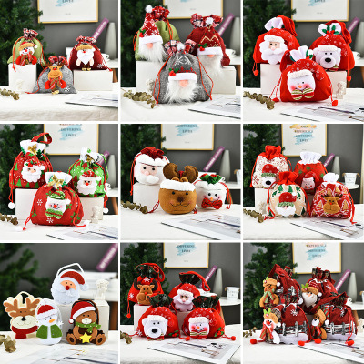 Creative Christmas Handbag Three-Dimensional Doll More than Candy Bag Apple Bags Drawstring Bag Decorative Gift Bags