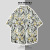 Summer Fashion Hong Kong Style Casual Thin Printed Shirt Floral Digital Printing Beach Loose Men's Short Sleeve Shirt Summer
