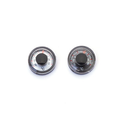 Professional Manufacturers Supply 15mm Outer Diameter Miniature round Thermometer, Plastic Bimetallic Thermometer