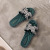 Korean Style Slippers Women's Outdoor Fashion Summer Versatile Flat Internet Celebrity Slippers Bead Leaf Poster Beach Holiday Slippers