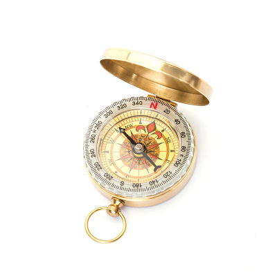 Factory Direct Supply G50 Gold Flip Brass Compass, Luminous High-End Pocket Watch Compass High Precision Large Quantity